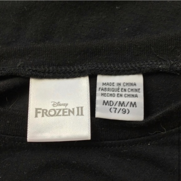 Disney Frozen Graphic Tee Shirt Short Sleeves Black Size M - Picture 4 of 5